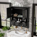 Modern Bathroom Mirror Cabinet With Drawers, Organizer Hooks, And High-Definition Mirrors