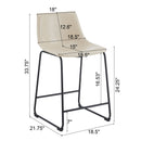 Vintage Style Armless Industrial Counter Stool Set of 2