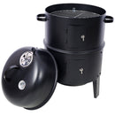 Portable Charcoal Smoker Grill For Outdoor Cooking - Black by HouseOfZazla