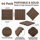 Plastic Interlocking Deck Tiles, 44 Pack 12"x12"