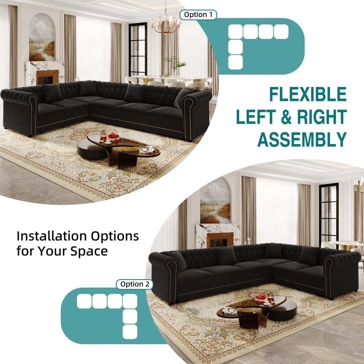 115.3" L-Shaped Sofa Couch with Pull-Out Bed, photo 10 of 10