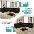 115.3" L-Shaped Sofa Couch with Pull-Out Bed