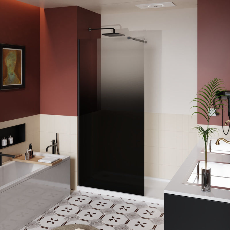 Gradient Shower Door With Handle - Matt Black, photo 3 of 6