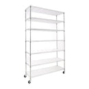 7 Tier Wire Shelving Unit, 2450 LBS NSF Height Adjustable Metal Garage Storage Shelves with Wheels, Heavy Duty Storage Wire Rack Metal Shelves - Chrome
