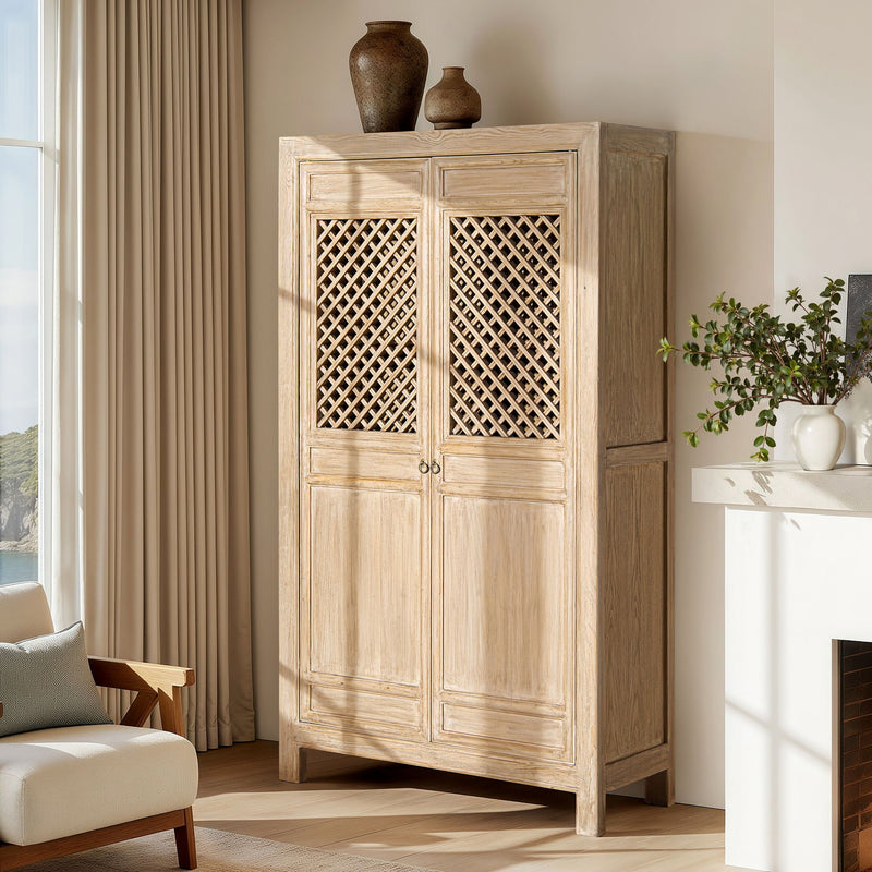 Arden - 2 Door Bookcase Storage Cabinet - Natural, photo 3 of 12