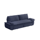 Queen Pull Out 3 In 1 Convertible Sleeper Sofa Bed - Blue by HouseOfZazla