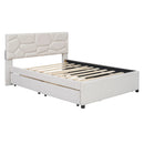 Upholstered Platform Bed With Brick Pattern Headboard And Twin Long Size Trundle by HouseOfZazla