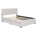 Upholstered Platform Bed With Brick Pattern Headboard And Twin Long Size Trundle by Unique Piece Furniture