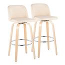 Toriano - Contemporary Fixed Height Barstool & Swivel With Round Footrest (Set of 2) by HouseOfZazla