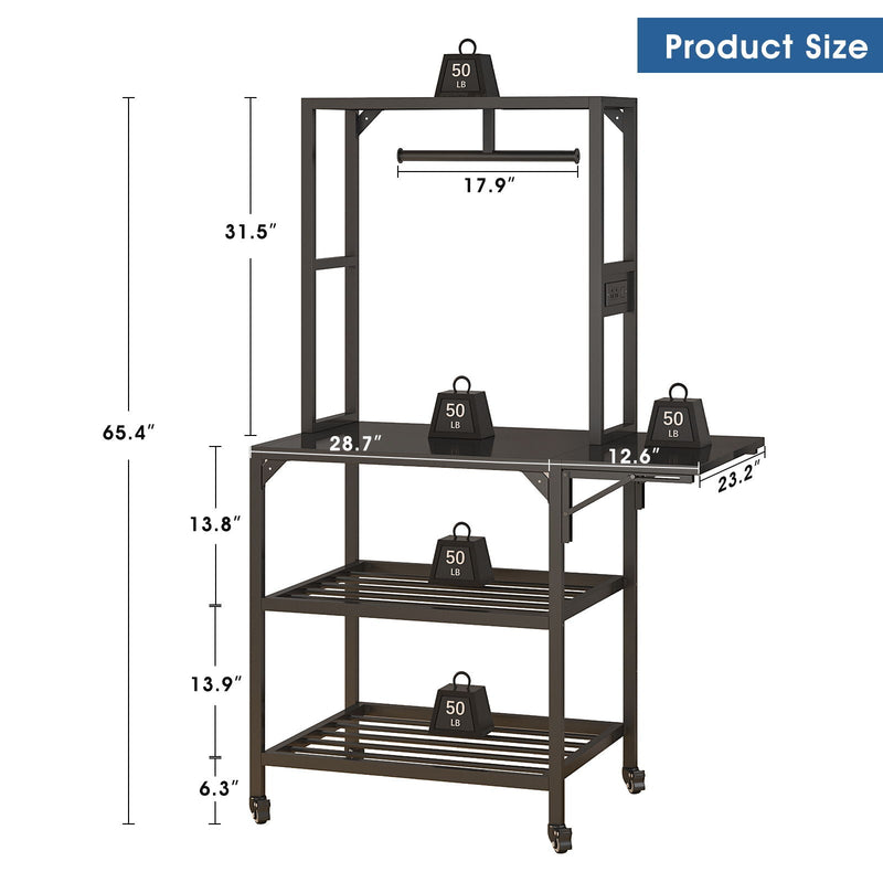 Heavy Duty 3D Printer Stand With Filament Storage Rack - Black, photo 3 of 4