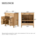 Bathroom Vanity With Sink, Adjustable Shelf & Door Organizers - Walnut by HouseOfZazla