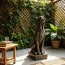 Vintage Bronze Sitting Hound Dog Statue