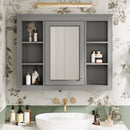 Wall Mounted Medicine Cabinet With Mirror, Storage Cabinet Featuring 6 Open Shelves And Adjustable Interior by HouseOfZazla