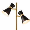 Axis - Floor Lamp With 4 Way Switch Double Spots With Base - Black / Gold by HouseOfZazla