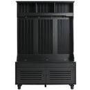 5-in-1 Entryway Bench with Shutter-shaped doors, Coat Rack, Cushion and 4 Sturdy Hooks, 47.2" Wide Hall Tree with Storage Bench for Hallway, Entryway, Living Room