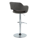Margarite - Contemporary Ajustable Barstool With Swivel With Rounded T Footrest (Set of 2) by HouseOfZazla