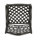 Luminea Outdoor Aluminum Dining Chair with Scroll Design, Bronze by HouseOfZazla