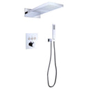 2-Spray Patterns Wall Mount Dual Shower Heads And Handheld Shower With Pressure Balance Valve in Chrome