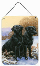 Black Labradors Snowy Day Wall or Door Hanging Prints BDBA450ADS1216