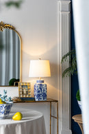 13x25' Blue and White Ceramic Vase Lamp