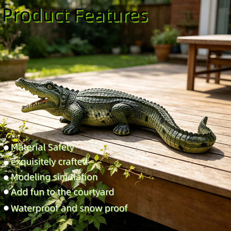 23" Simulated Crocodile Garden Statue, photo 5 of 10