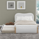 Upholstered Platform Bed With Wood Supporting Feet And Trundle by HouseOfZazla