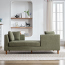 77.95'' Wide Modern Double-Sided Upholstered Chaise Lounge Indoor,Chenille Fabric Sleeper Sofa Couch With 4 Throw Pillows, Daybed with Rubberwood Legs For Living Room, Bedroom, Apartment,Green