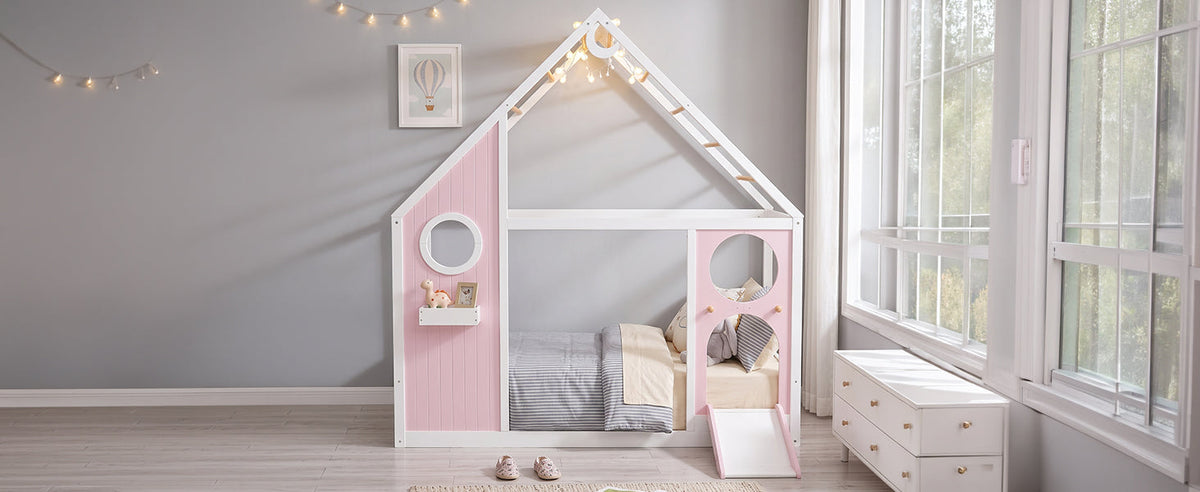 Twin House Bed with Slide, Ball Light Strip, photo 6 of 10