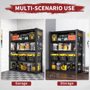 Industrial 5-Tier Adjustable Shelving Unit With Pegboard Heavy-Duty Storage by HouseOfZazla