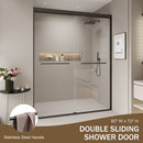 Double Sliding Shower Door, Semi-Frameless Bypass Bathroom Sliding Door With 1/4" (6 Mm) Tempered Glass For Walk-In Shower by HouseOfZazla