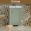 Modern Small Bathroom Vanity Cabinet With Ceramic Basin, Ample Storage, 1 Soft Close Door by HouseOfZazla