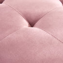 64" Velvet Chaise, Mid-Century Modern Chaise Furniture, Sleeper for Living Room, Apartment, Tool-Free Assembly. (Pink)
