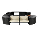 Spa Surround Spa Frame Quadrilateral Outdoor Rattan Sectional Sofa Set With Mini Sofa, Wooden Seats And Storage Spaces by HouseOfZazla