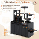 50.6" Cat Tree with Litter Box Enclosure and Sisal Scratching Post by HouseOfZazla