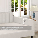Elena - Boucle Upholstered Daybed, Ribbed Tufted Backrest by HouseOfZazla