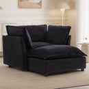 Modern Cozy Upholstered Armchair Sofa With Movable Ottoman by HouseOfZazla
