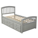 Platform Storage Bed Solid Wood Bed With 6 Drawers by Unique Piece Furniture