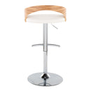 Grotto - Contemporary, Adjustable Barstool With Swivel With Rounded T Footrest (Set of 2) by HouseOfZazla