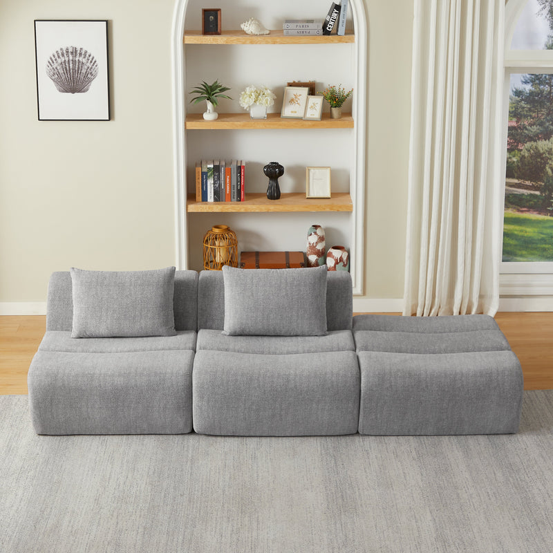 Oversized 3 Seater Compressed Sofa with Chenille Fabric, photo 2 of 7