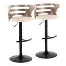 Cosi - Mid Century Modern Adjustable Barstool, Swivel With Rounded T Footrest (Set of 2) by HouseOfZazla