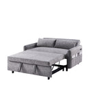 55.1" Pull Out Sleep Sofa Bed Loveseats Sofa Couch with Adjustable Backrest, Storage Pockets, 2 Soft Pillows, USB Ports for Living Room, Bedroom, Apartment, Office,Grey