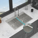 Topmount Drop In Kitchen Sink, Double Bowl 50 / 50 - Brushed Nickel by HouseOfZazla