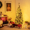 5/6/7/8/9 FT Pre-Lit Artificial Hinged Slim Pencil Christmas Tree by LJGDeals