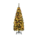 5/6/7/8/9 FT Pre-Lit Artificial Hinged Slim Pencil Christmas Tree by LJGDeals
