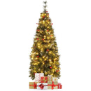 5/6/7/8/9 FT Pre-Lit Artificial Hinged Slim Pencil Christmas Tree by LJGDeals