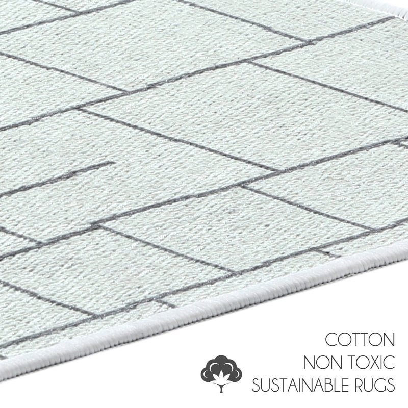 Grid Design Multipurpose Floor Mat | 20"x31" | Ivory