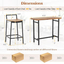 5 Piece Acacia Wood Bar Table Set Bar Height Table and Chairs with Metal Frame and Footrest by LJGDeals