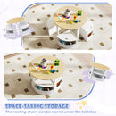5 Piece Toddler Round Nesting Table with 4 Storage Stools for Activity