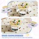 5 Piece Toddler Round Nesting Table with 4 Storage Stools for Activity by LJGDeals