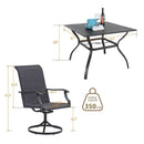 Alora 5-Piece Outdoor Patio Rattan Dining Furniture Set With Swivel Armchairs (91823705)